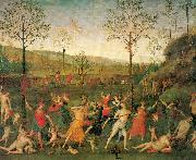 PERUGINO, Pietro The Combat of Love and Chastity oil painting reproduction